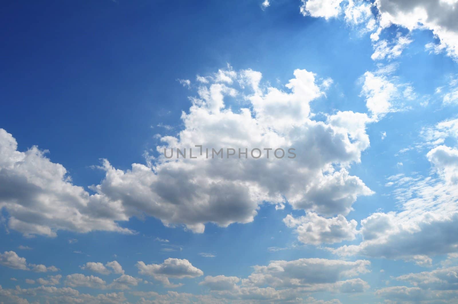 blue sky in summer and water reflection showing nature concept
