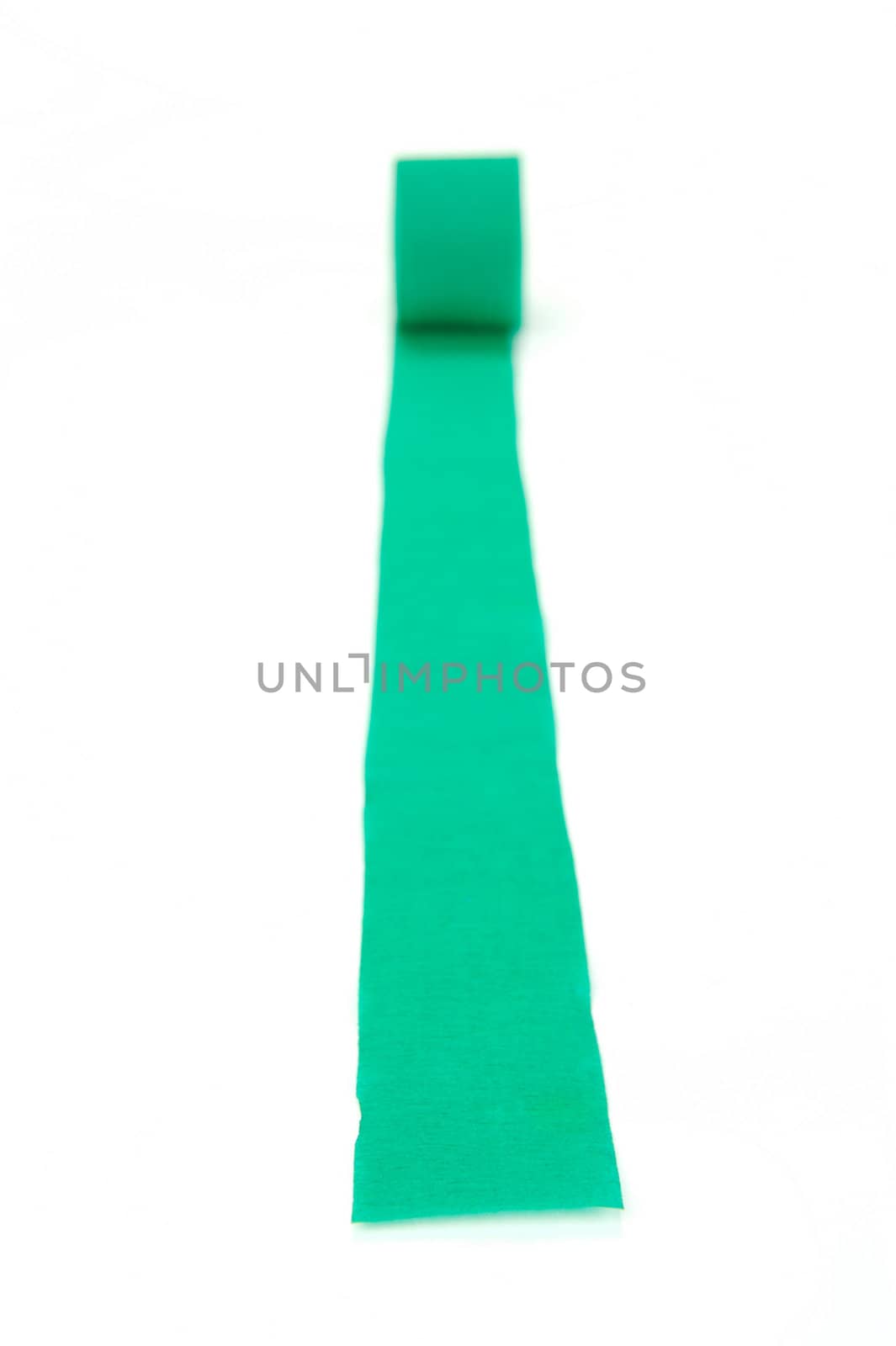 Colored streamers isolated against a white background