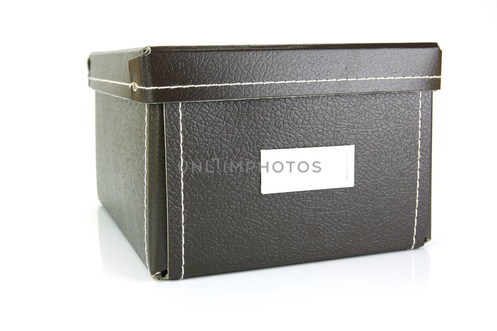 Brown stationery boxes isolated against a white background