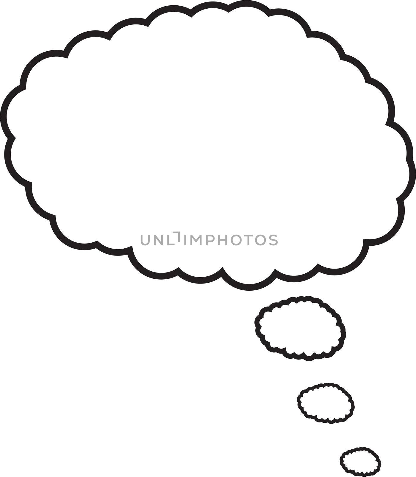 Thought or speech bubble. Could be used as a text space or in a comic strip