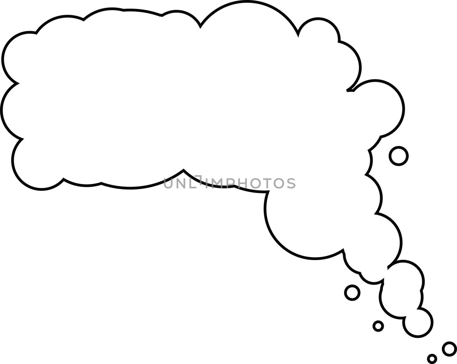 Thought or speech bubble. Could be used as a text space or in a comic strip