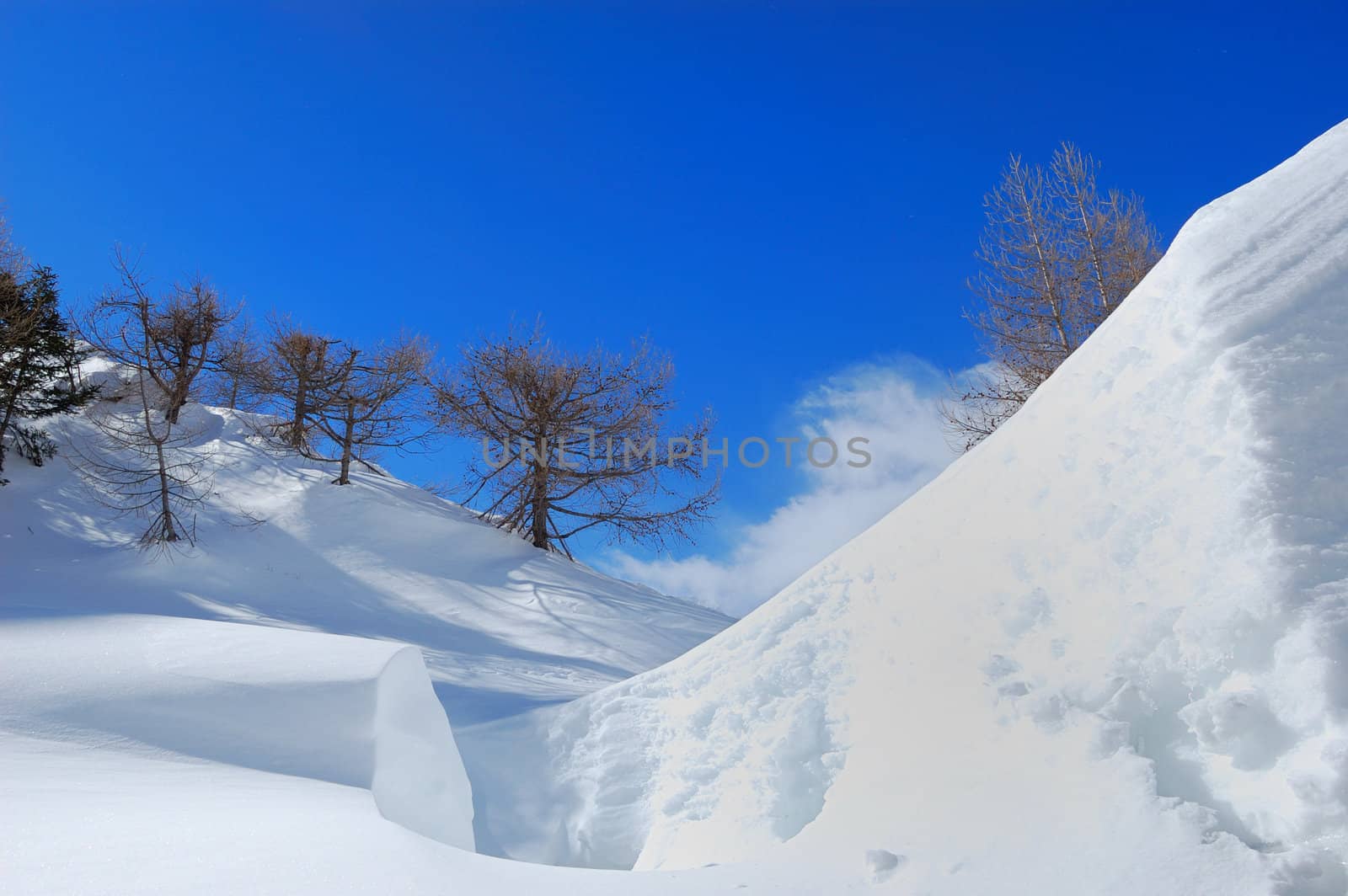 Winter landscape of Italian alps (Alpe devero Natural Park)