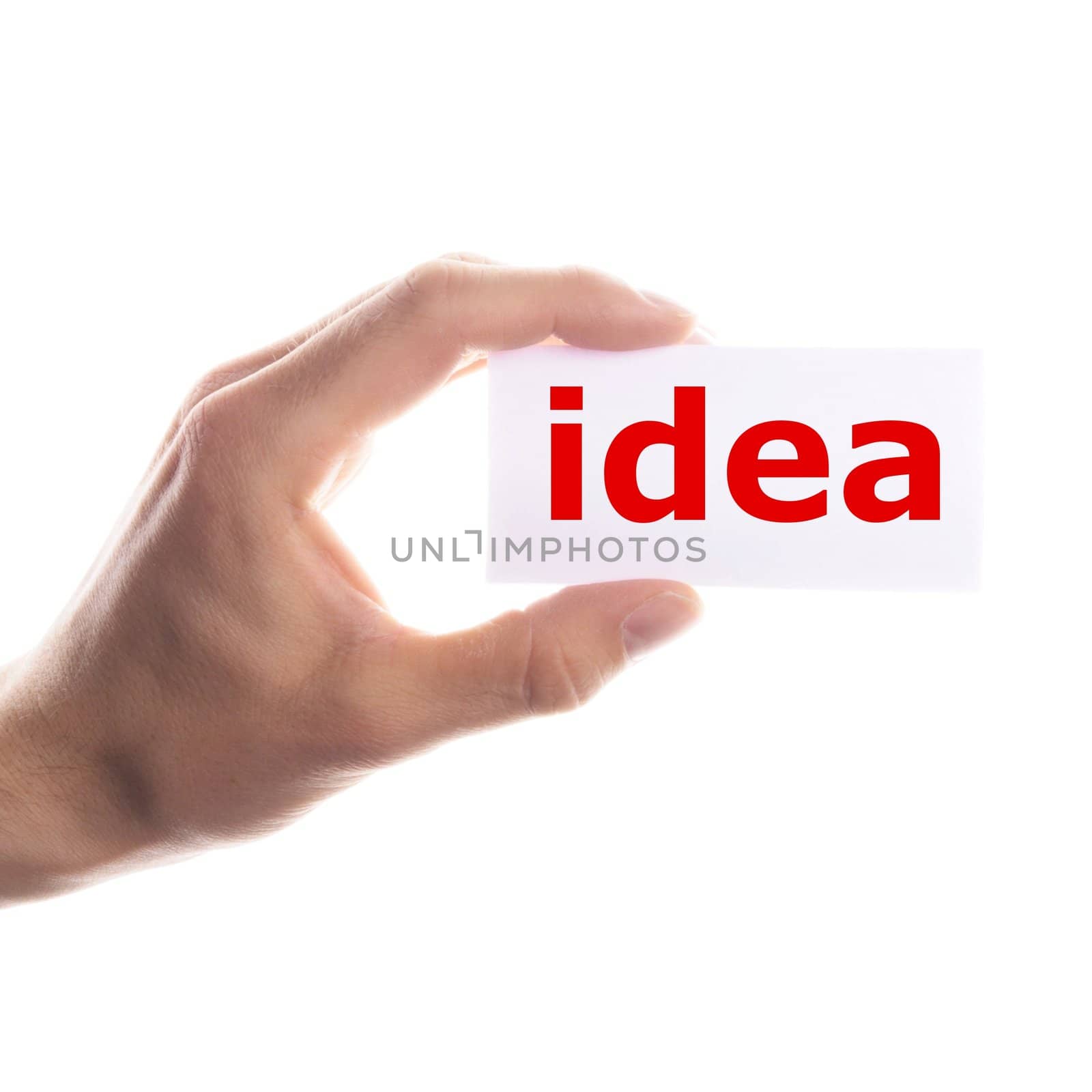 idea or creativity concept with hand and paper