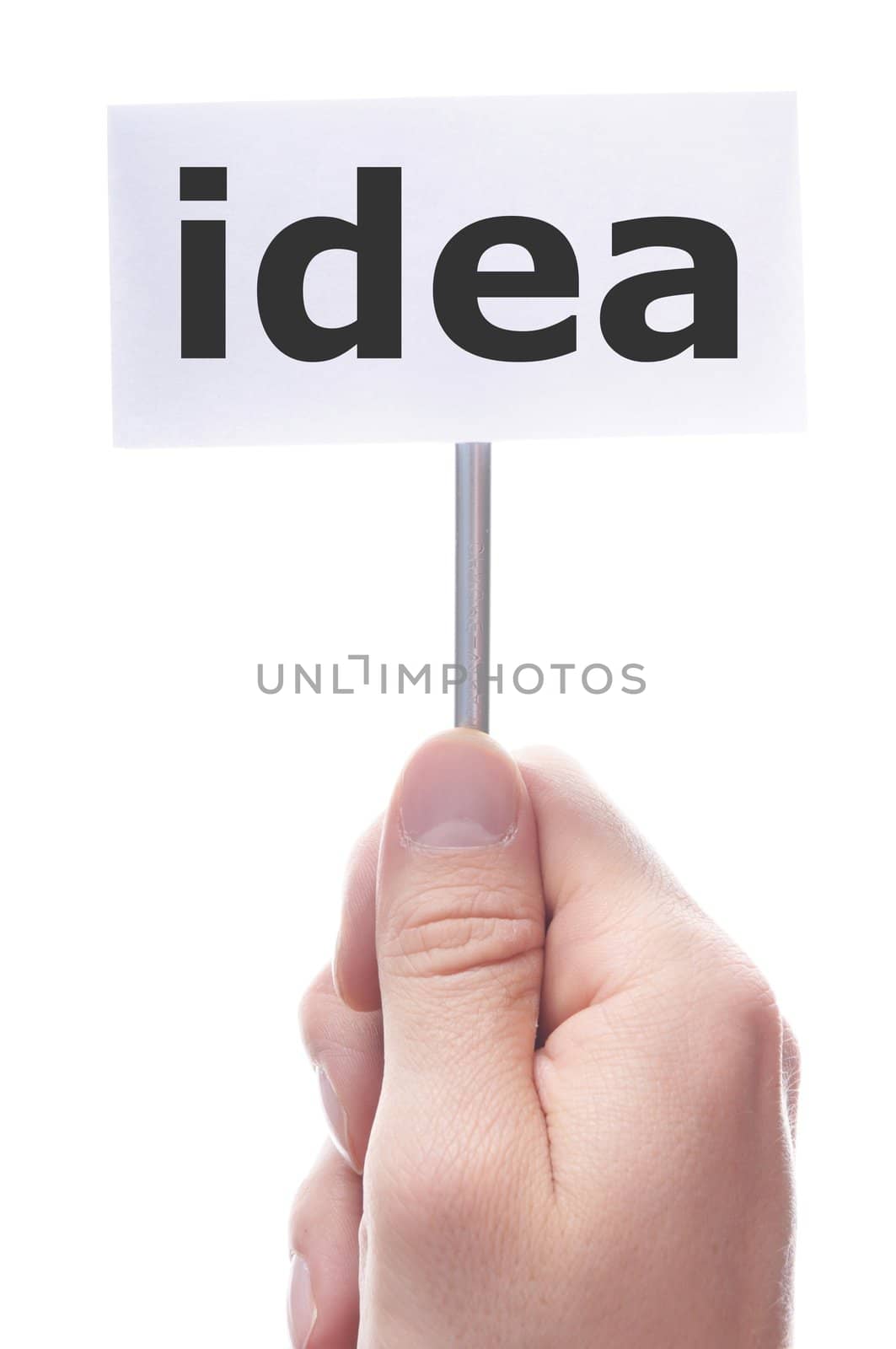 idea or creativity concept with hand and paper