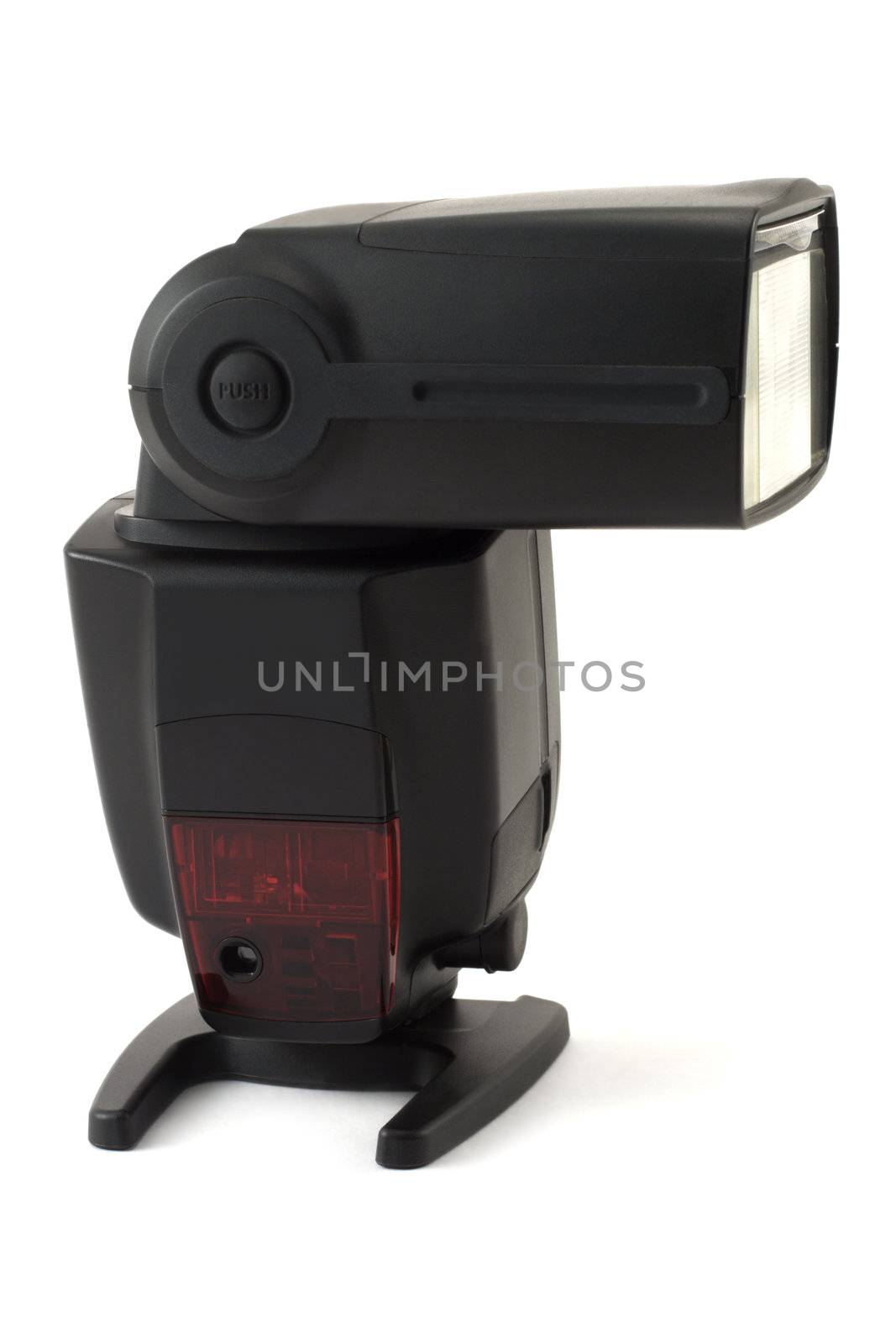 Photo flash, without camera, costing on white background