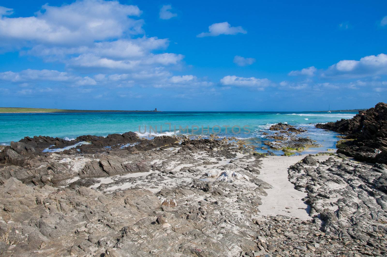 rocks on the beach of Stintino in Sardinia