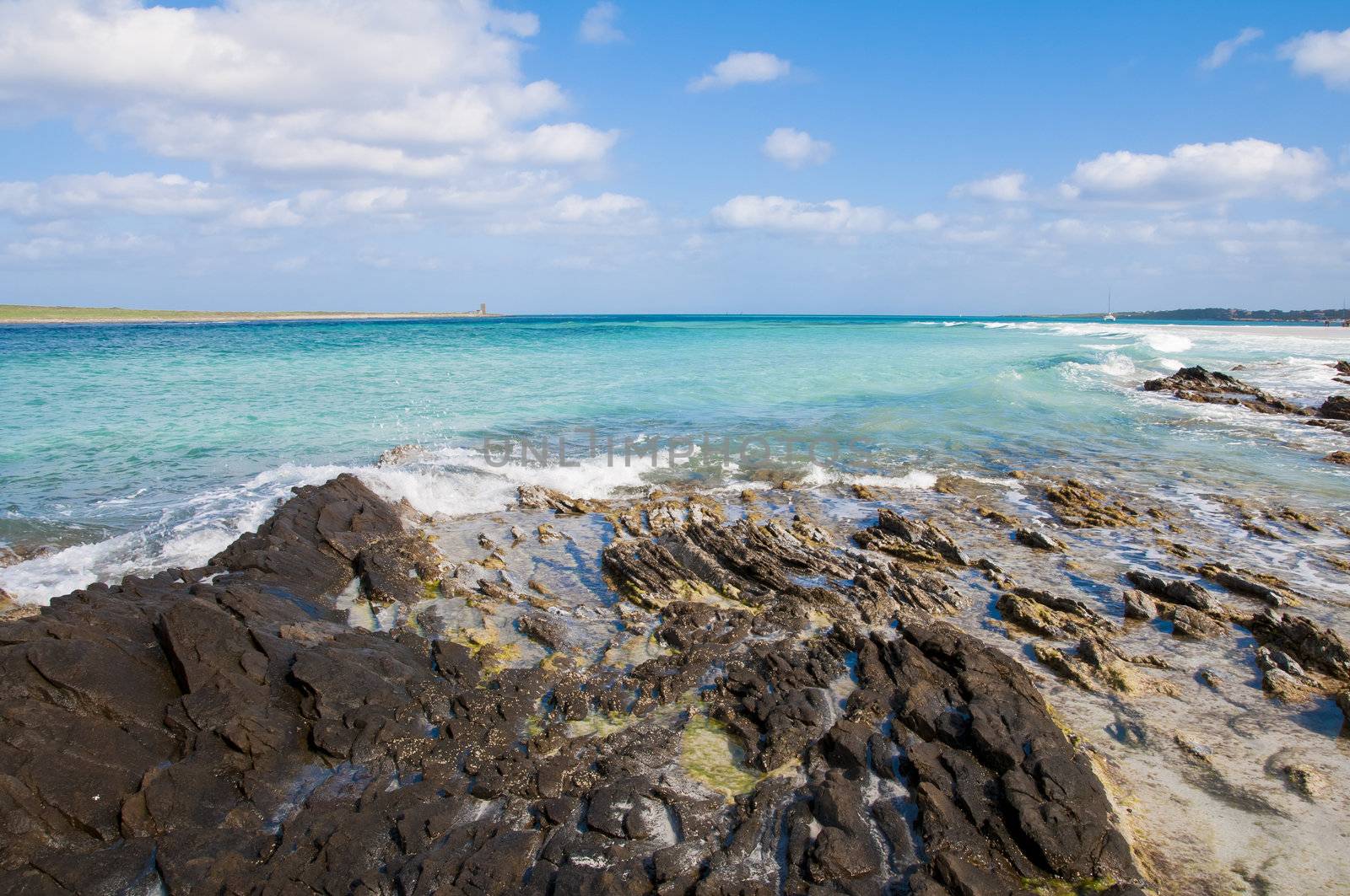 rocks on the beach of Stintino in Sardinia