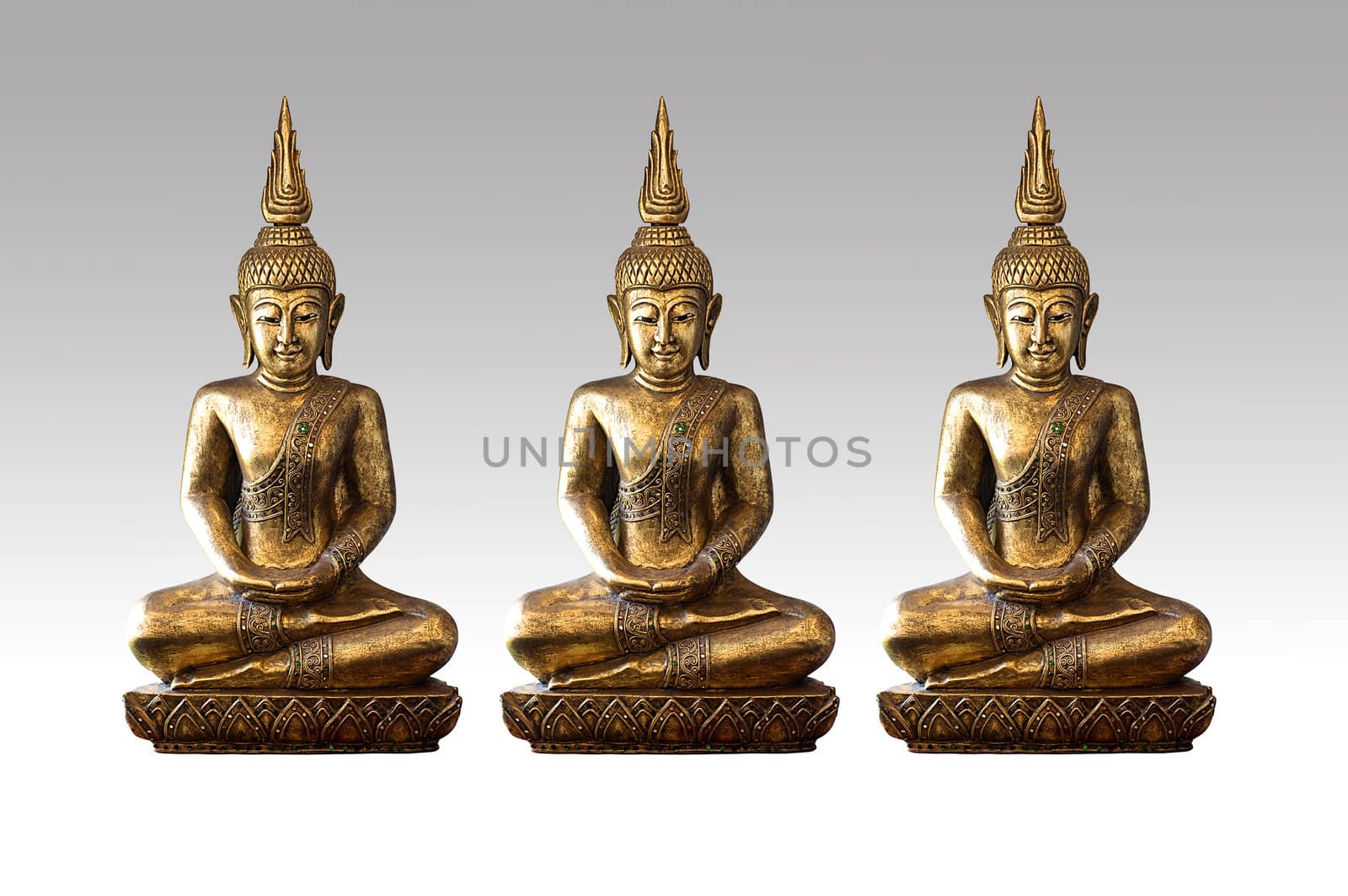 isolate three image of Buddha