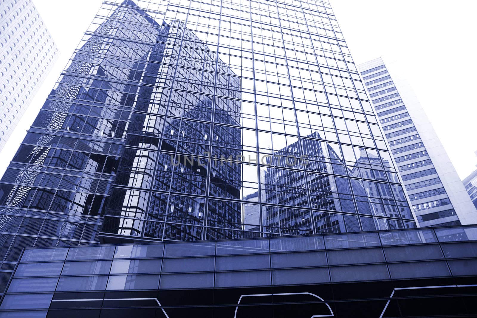 glass wall of office building
