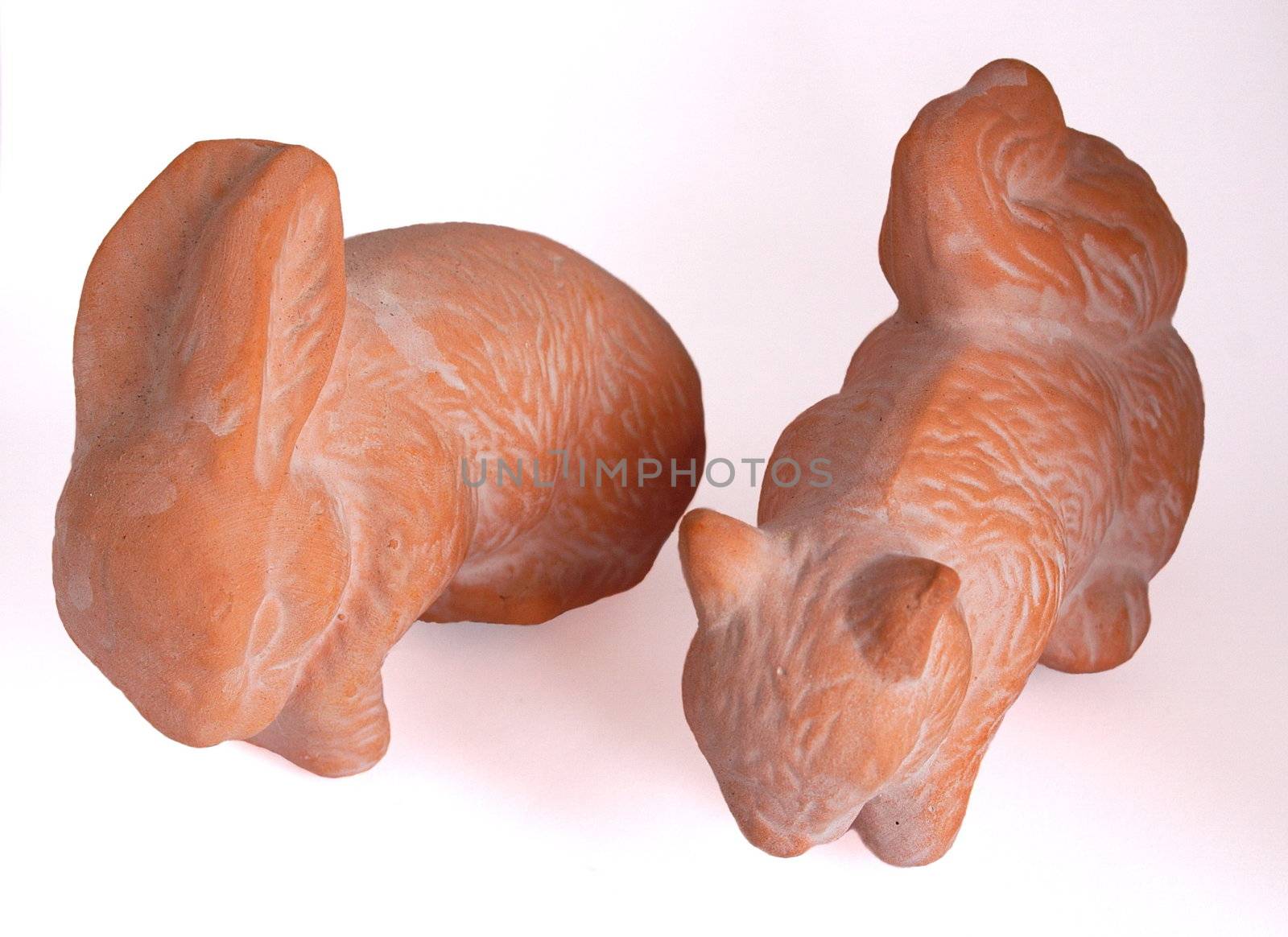 terracotta animals by leafy