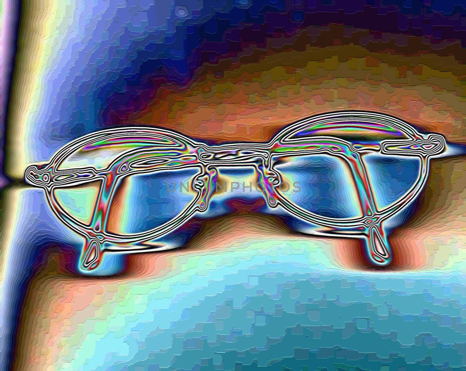 spectacles with an abstract effect 