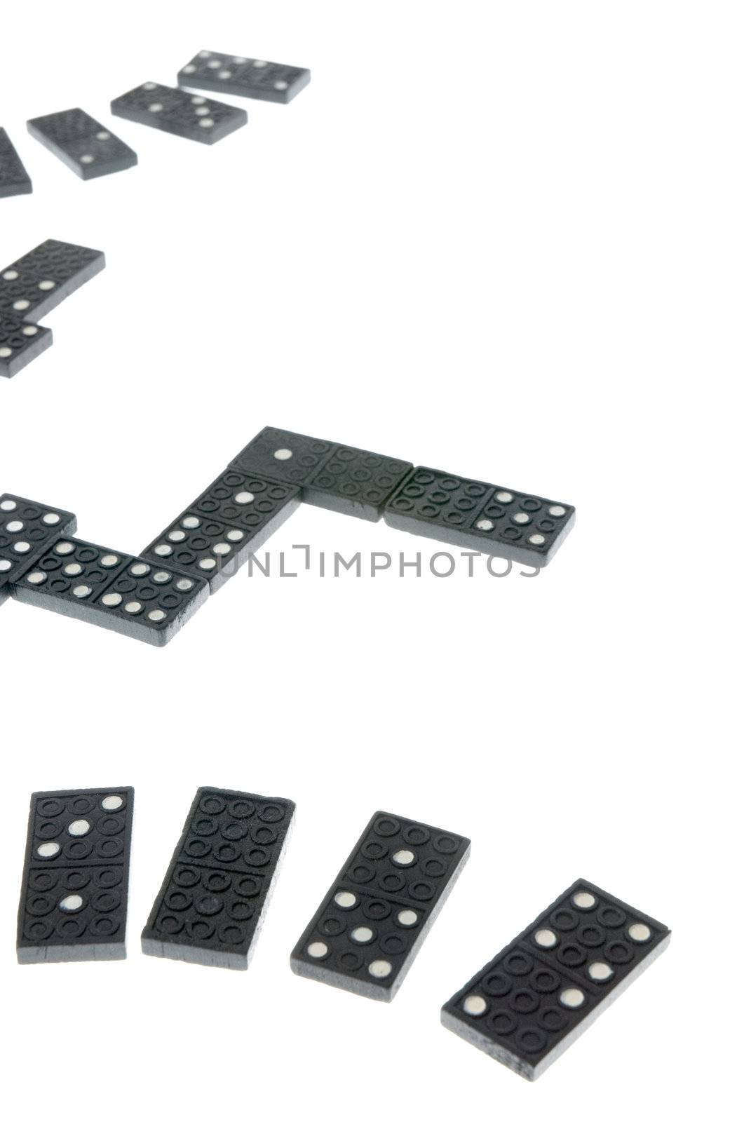 Dominoes isolated on white background.