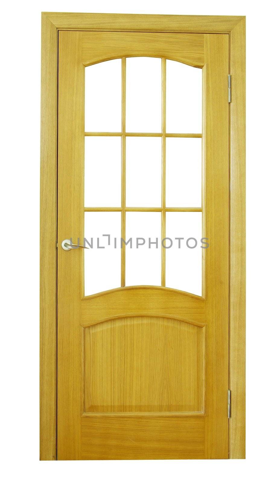 wooden door isolated on white