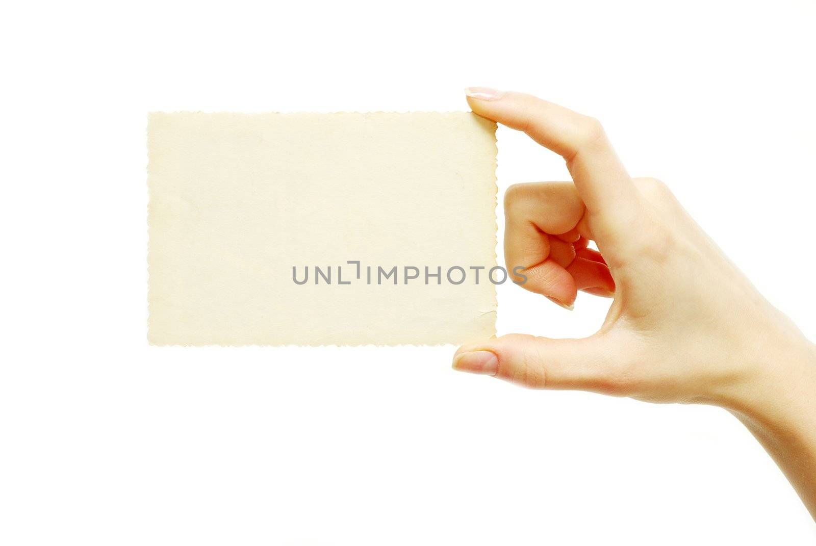 card blank in a hand