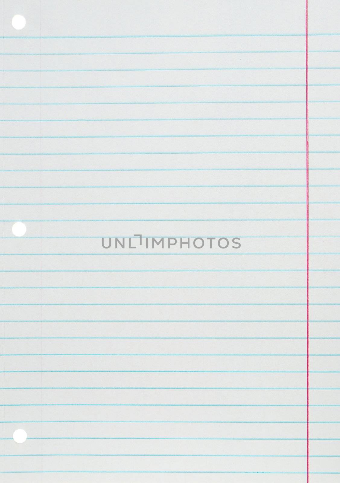 Blank white paper sheet with blue lines