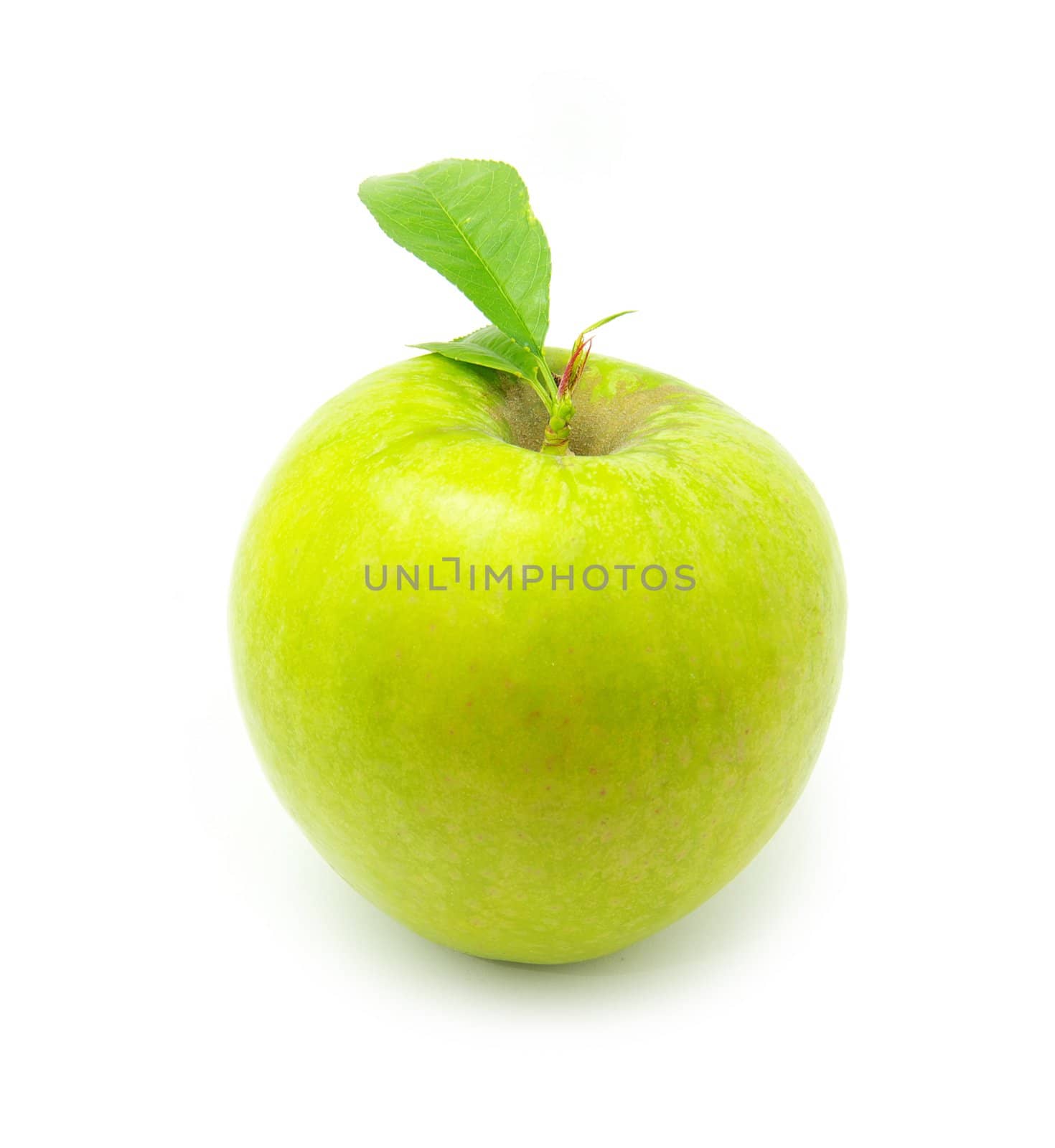 Ripe apple on a white background