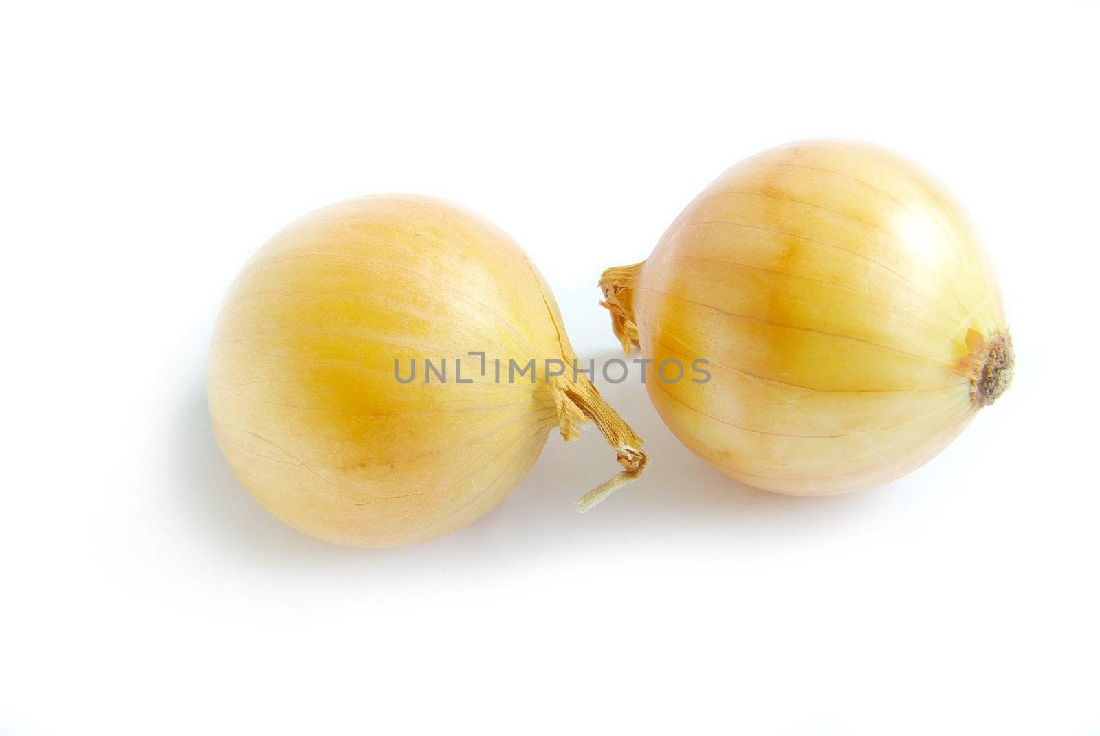 Ripe onion on a white background