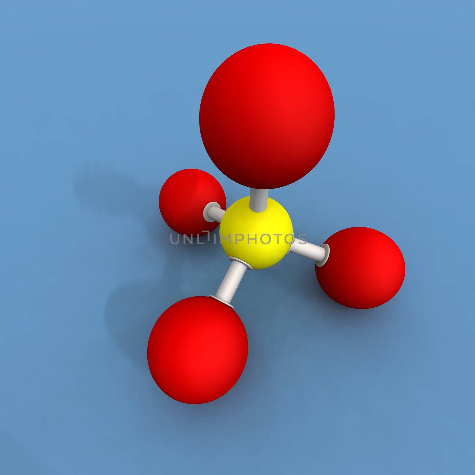 a 3d render of a sulfate molecule