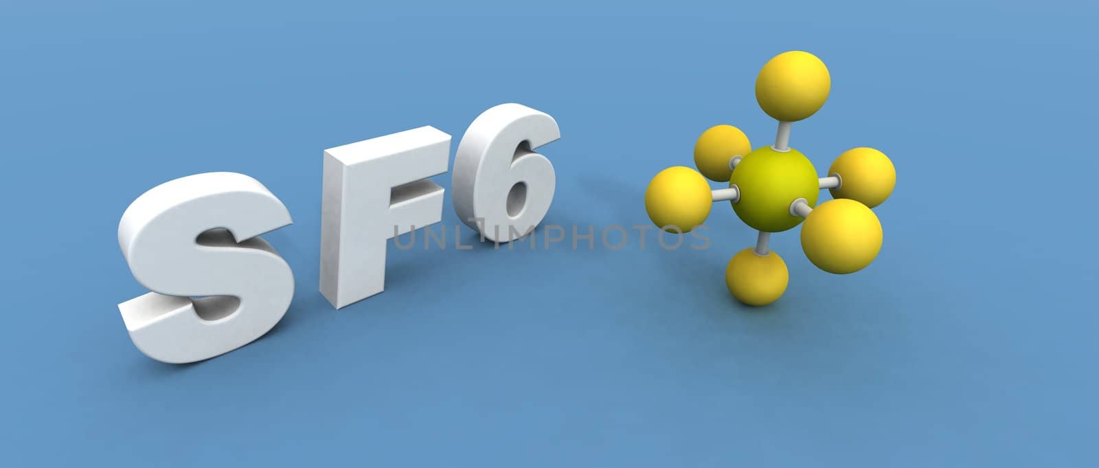 a 3d render of a sulfur hexafluoride