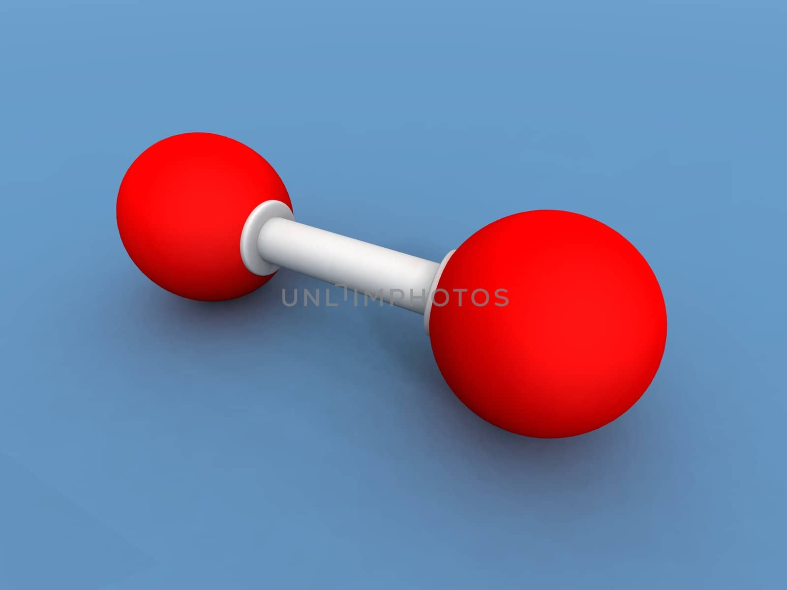 a 3d render of a oxygene molecule