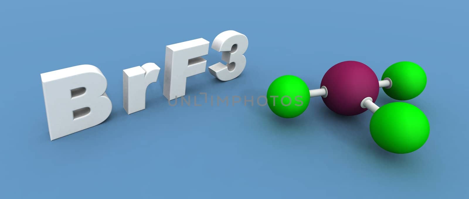 a 3d render of a bromine fluoride