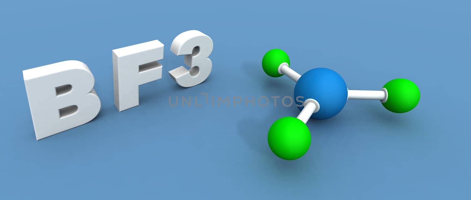 a 3d render of a boron trifluoride