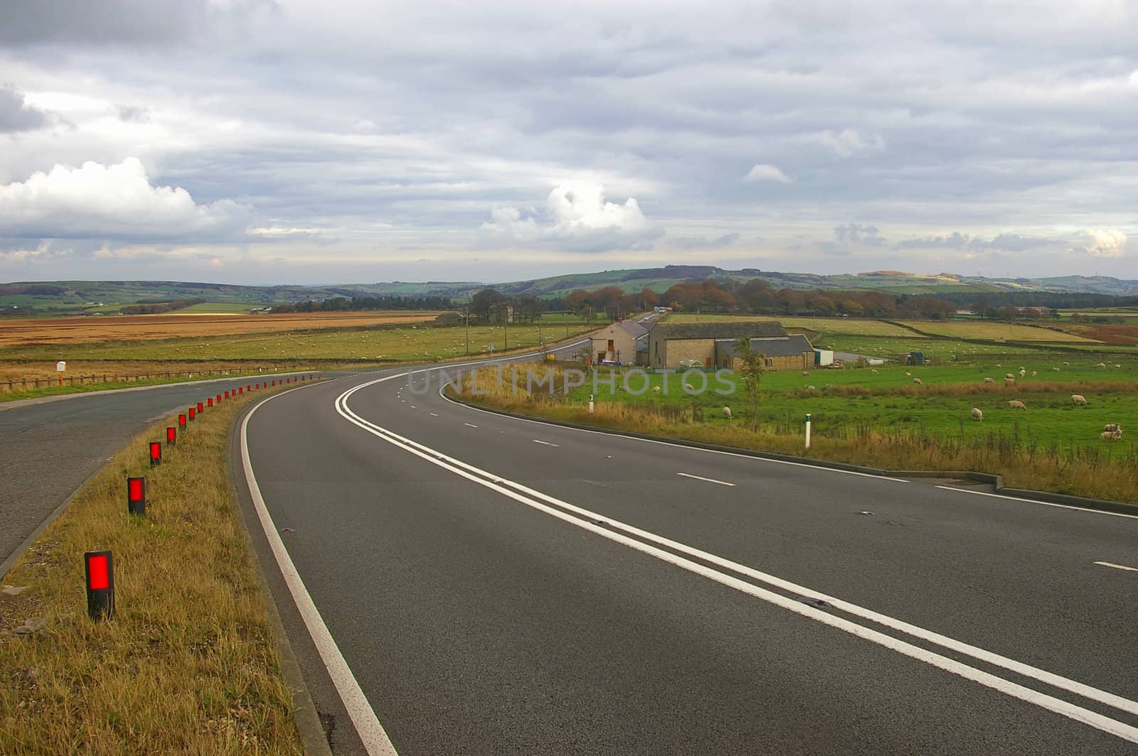 A road connecting Greater Manchester and South Yorkshire, which runs through the Peak district national park. Woodhead Pass, Yorkshire, England.