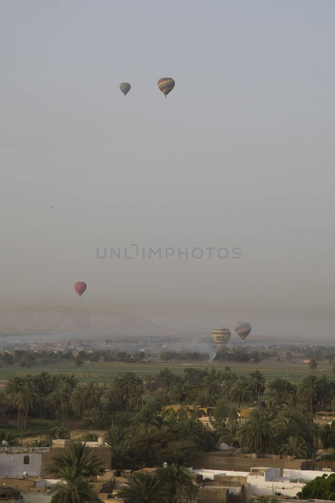 Balloon ride over The Nile Valley and The Valley Of The Kings at Luxor, Egypt