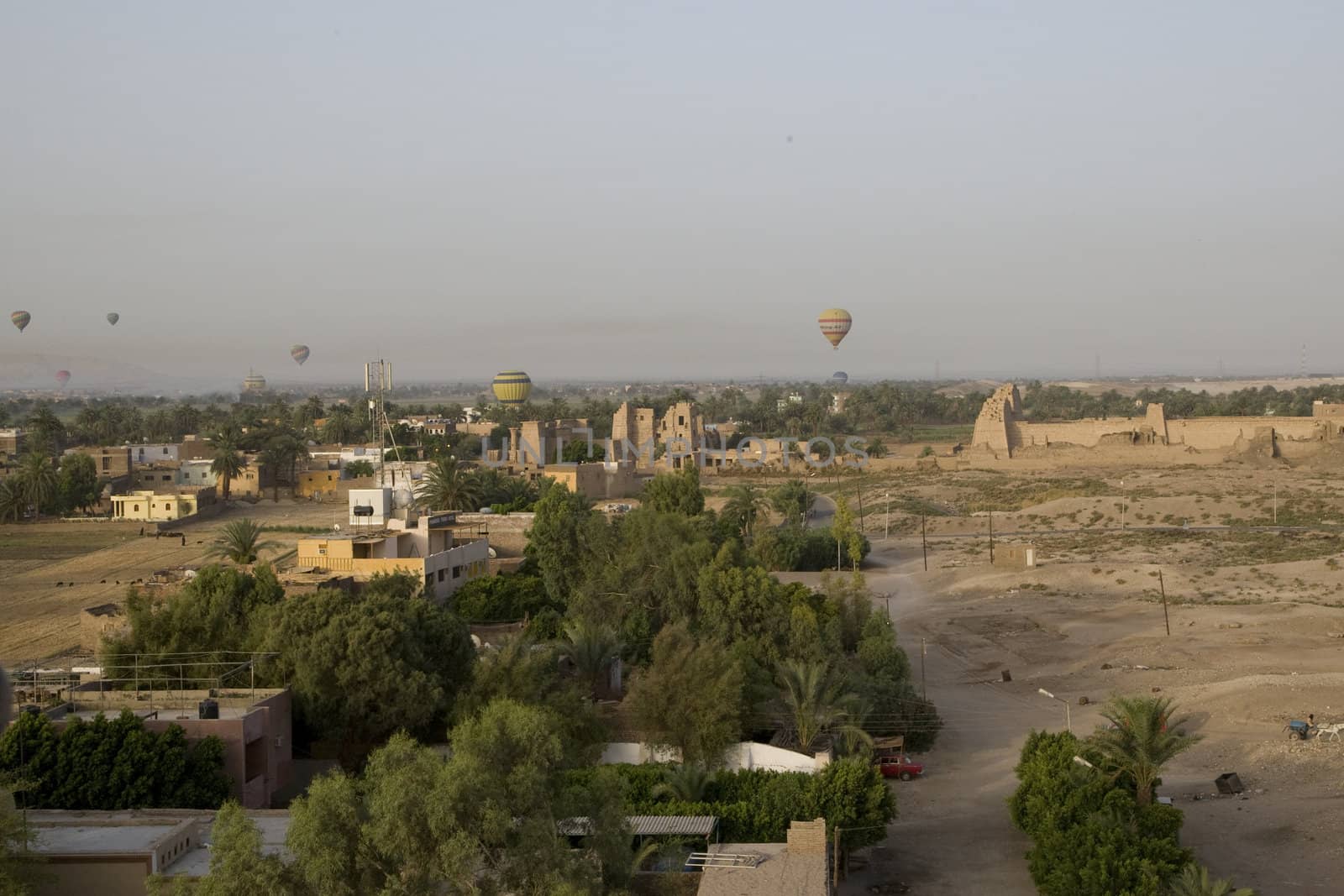 Balloon ride over The Nile Valley and The Valley Of The Kings at Luxor, Egypt