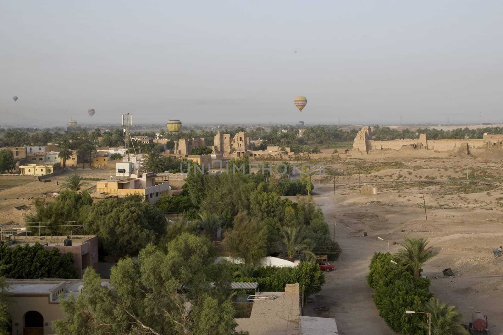 Balloon ride over The Nile Valley and The Valley Of The Kings at Luxor, Egypt