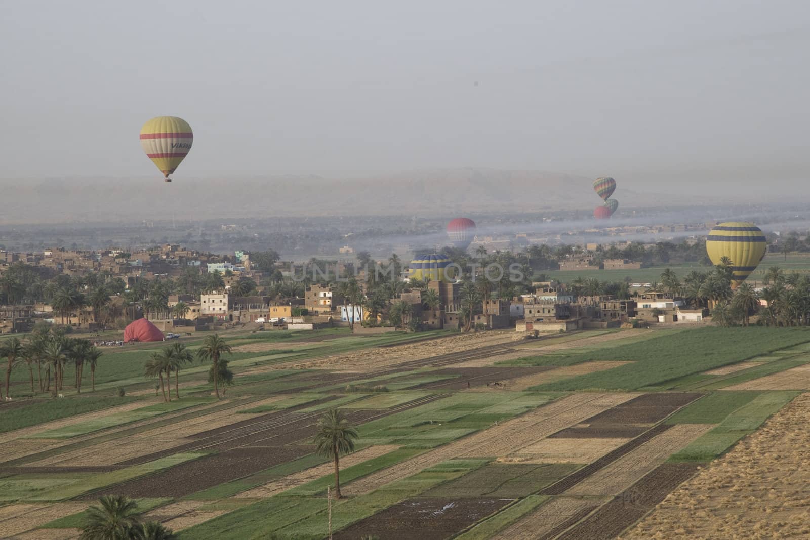 Balloon ride over The Nile Valley and The Valley Of The Kings at Luxor, Egypt