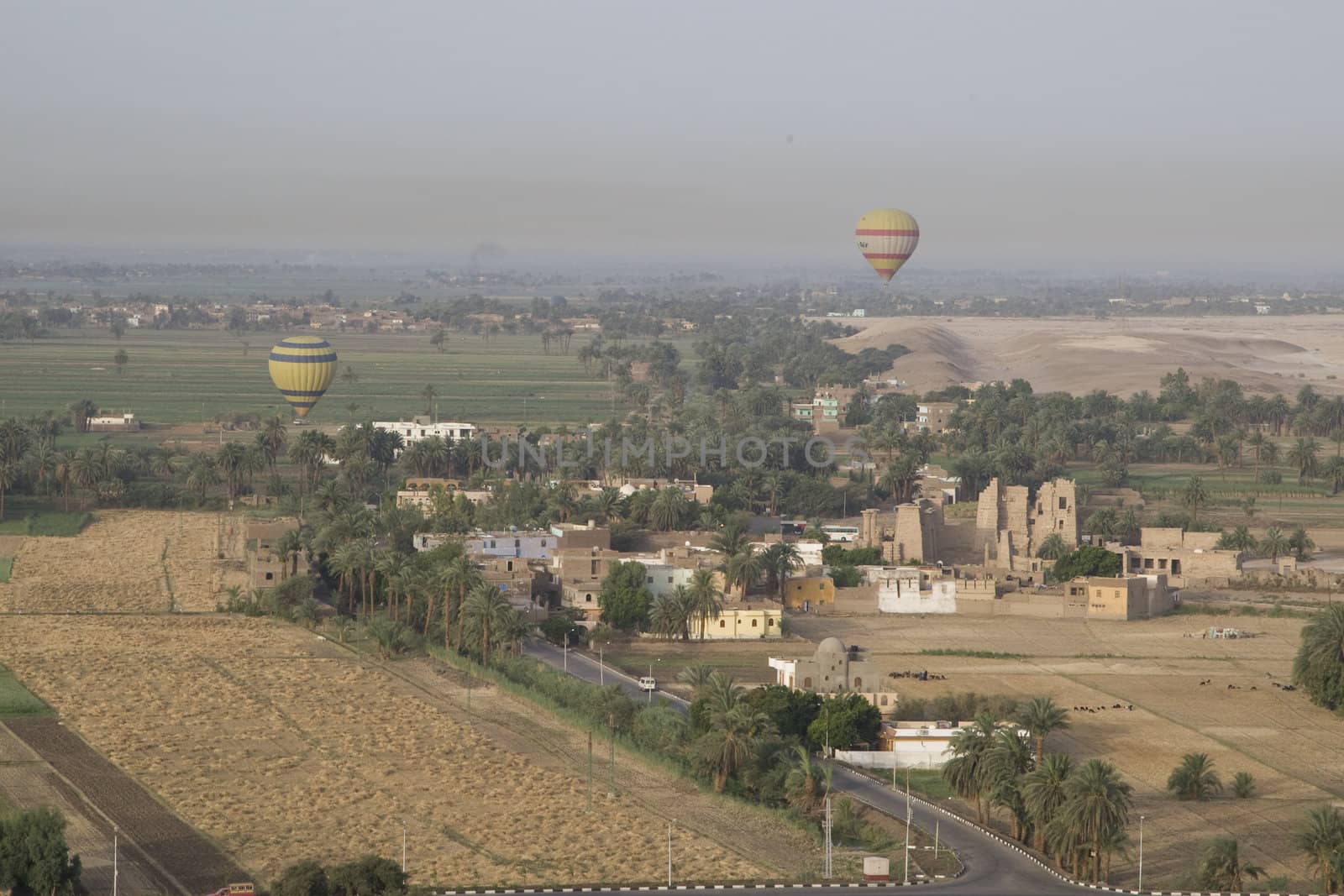 Balloon ride over The Nile Valley and The Valley Of The Kings at Luxor, Egypt