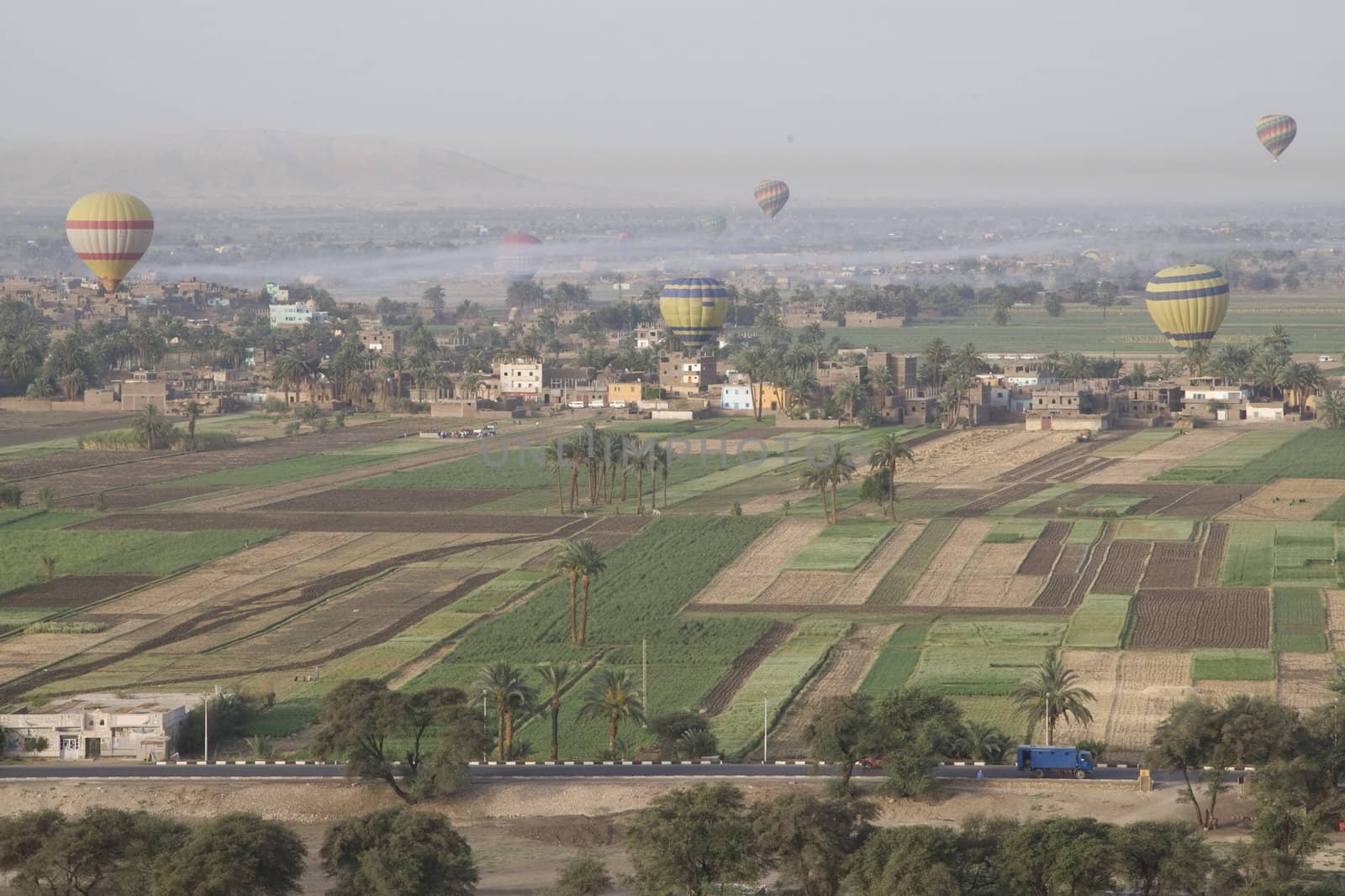 Balloon ride over The Nile Valley and The Valley Of The Kings at Luxor, Egypt