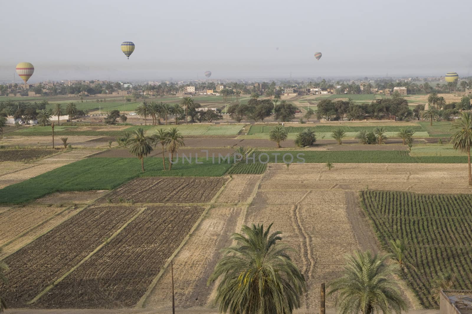 Balloon ride over The Nile Valley and The Valley Of The Kings at Luxor, Egypt