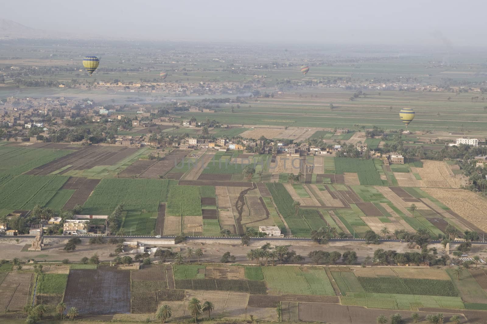 Balloon ride over The Nile Valley and The Valley Of The Kings at Luxor, Egypt