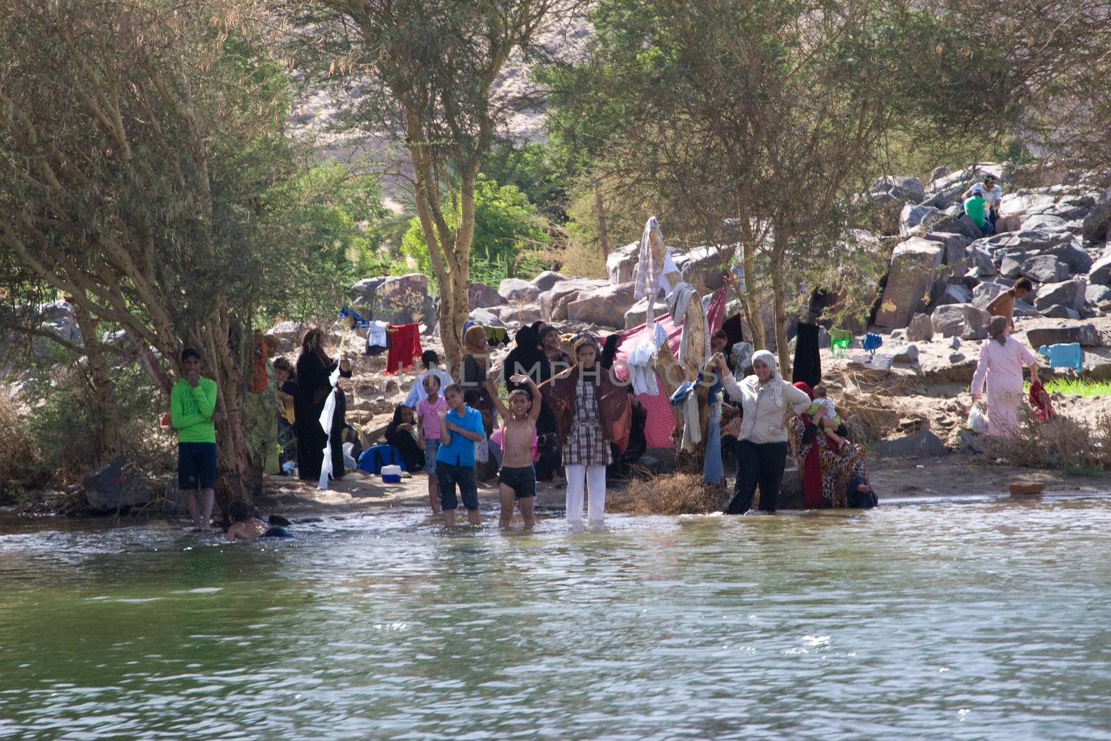 We take a closer look at life on Nile River on MAY 27, 2008, while having a felucca sailboat ride from Aswan to Elephantine Island and to a nubian village.