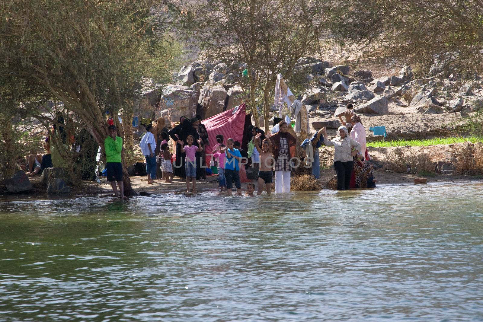 We take a closer look at life on Nile River on MAY 27, 2008, while having a felucca sailboat ride from Aswan to Elephantine Island and to a nubian village.