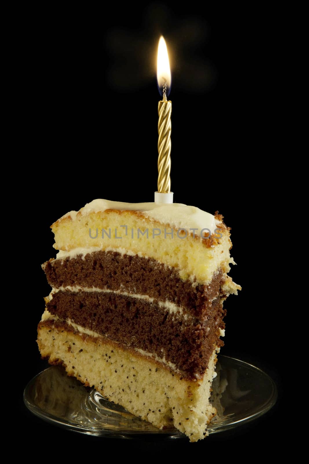 birthday cake with candle by esterio