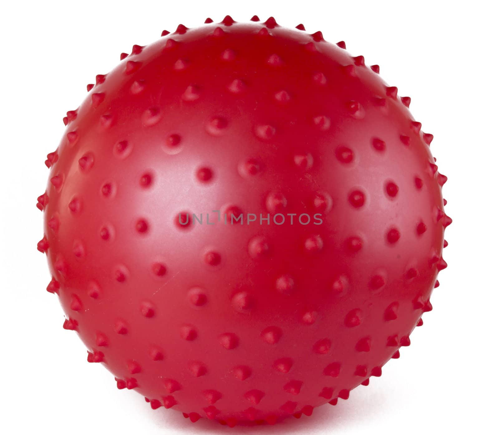 red inflatable rubber ball with spikes