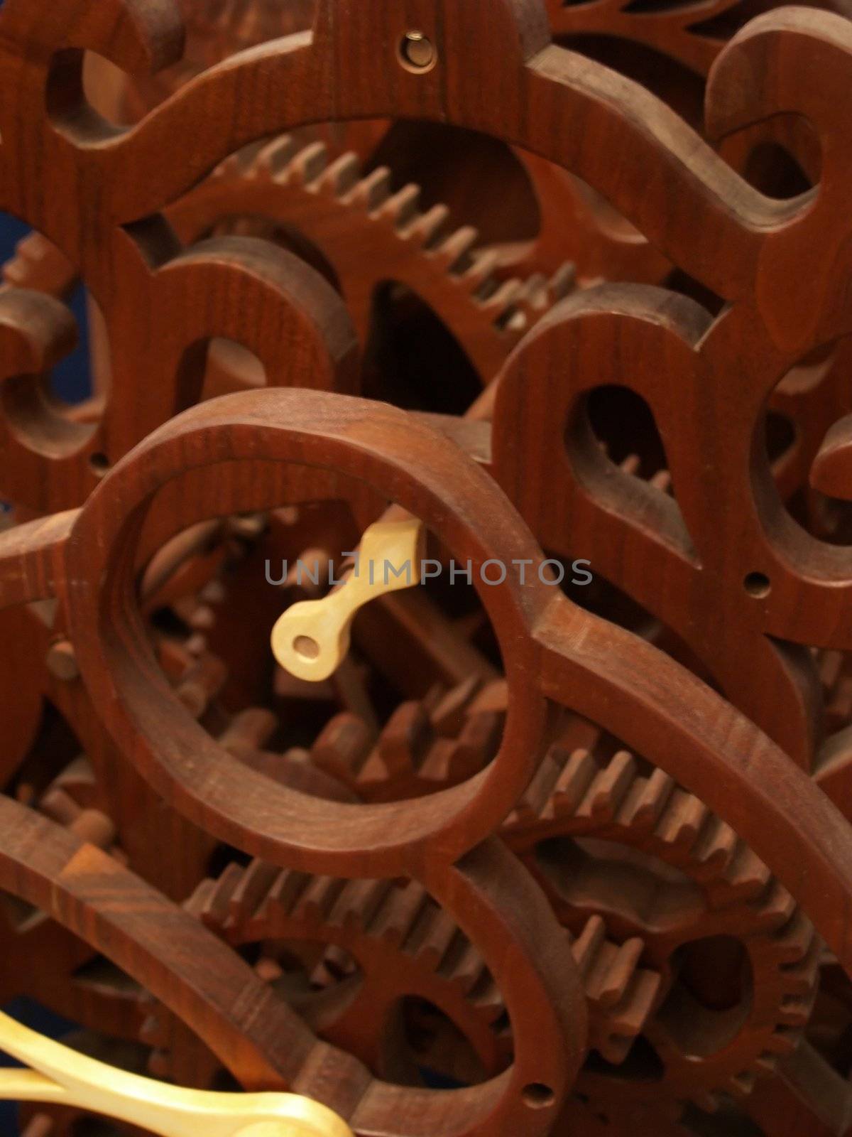 Detail of a wooden clock