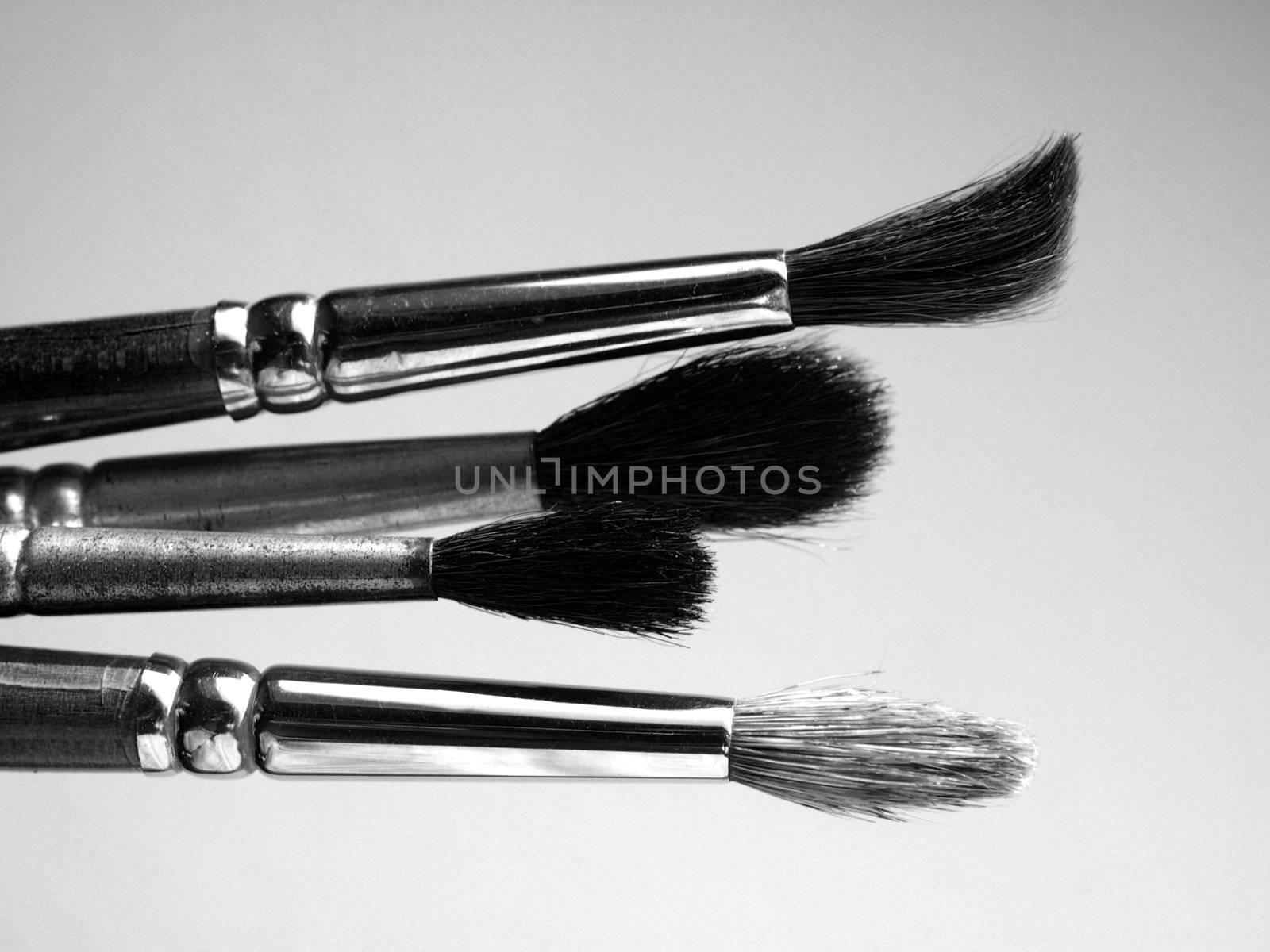 Paintbrushes tools for oil or tempera or watercolor painting