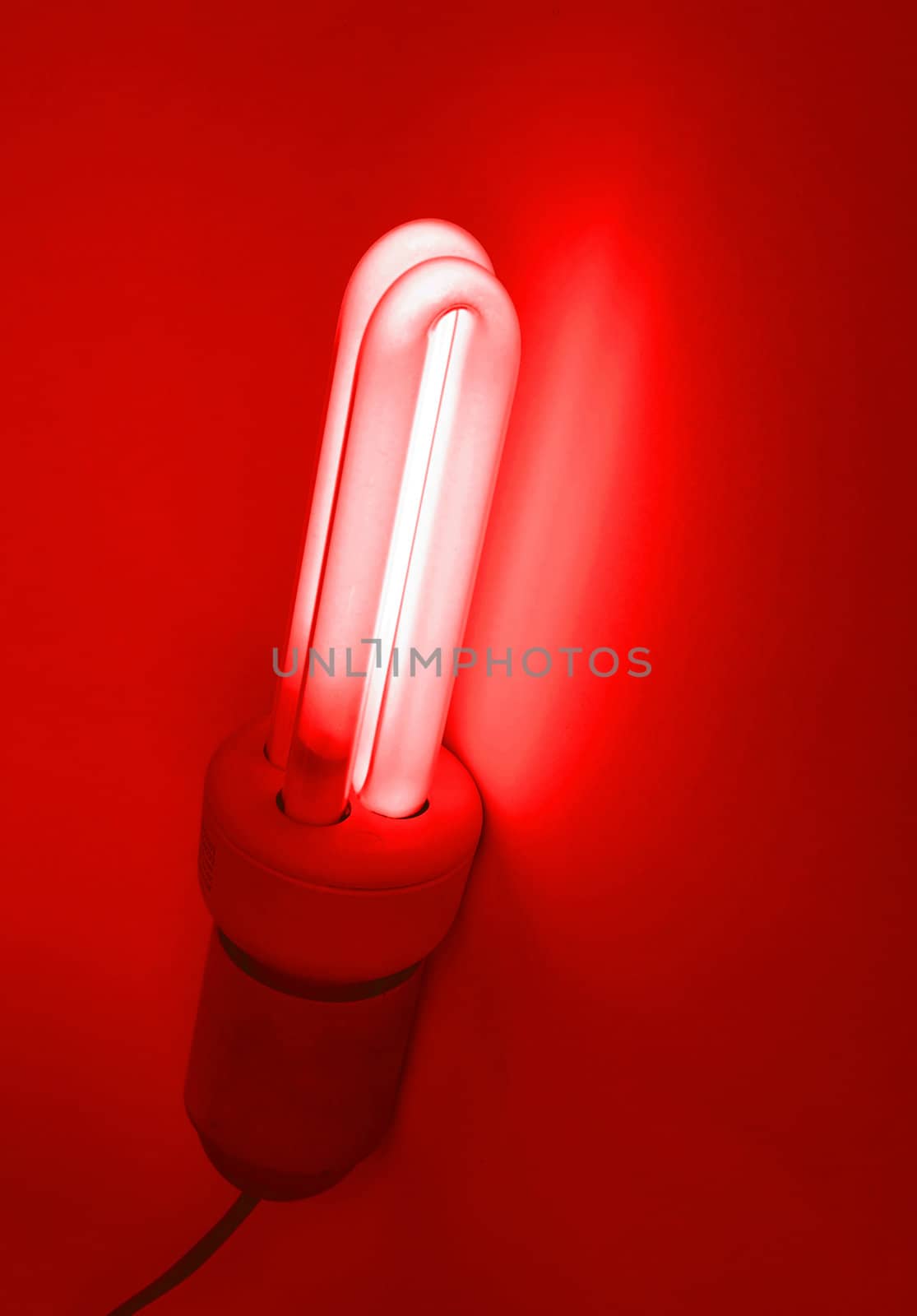 Compact fluorescent light bulb ecological low carbon - Red light