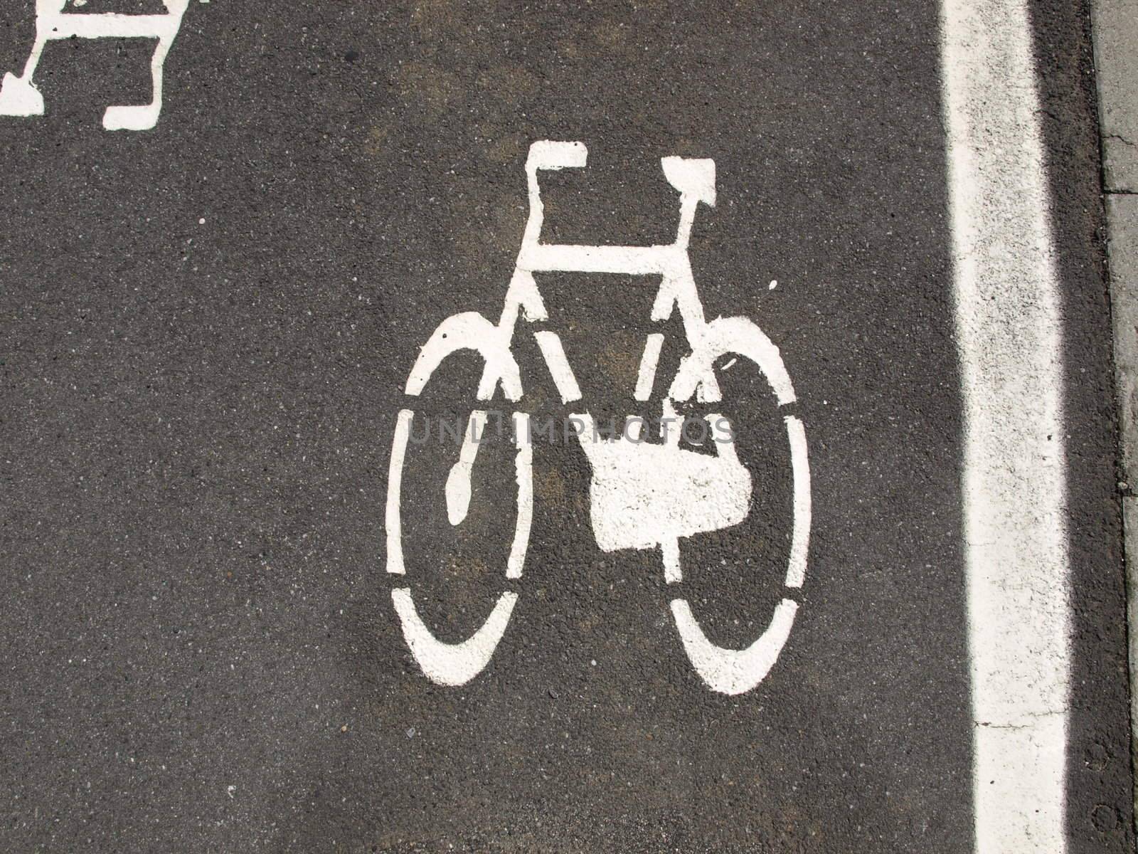 Bicycle lane sign for bike