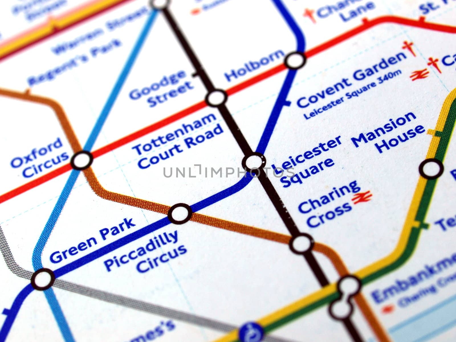 Tube map of the London Underground subway metro network