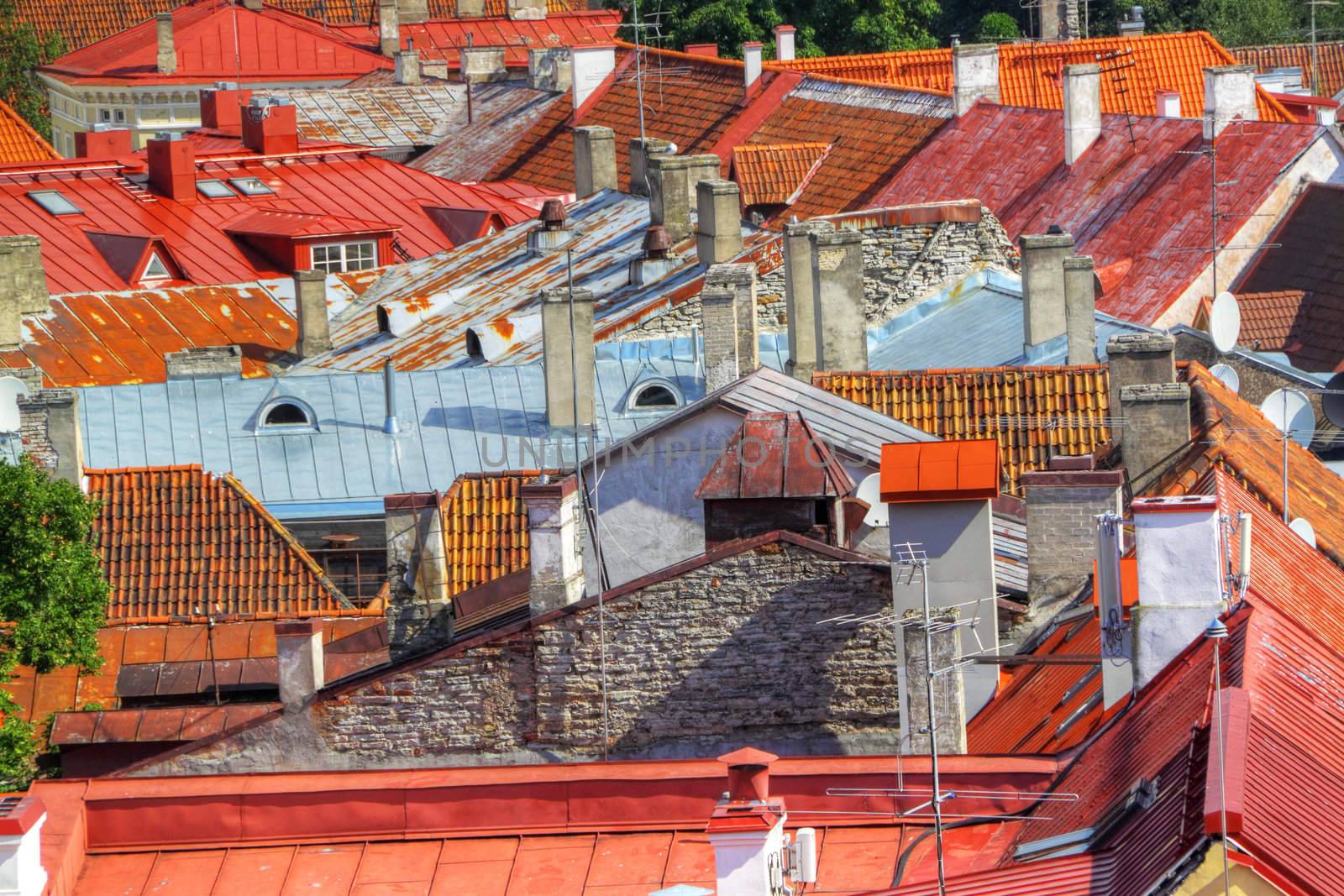 Old red roofs by vadimone