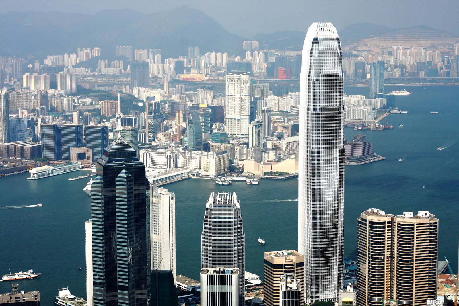 View of the Central district in Hong Kong 