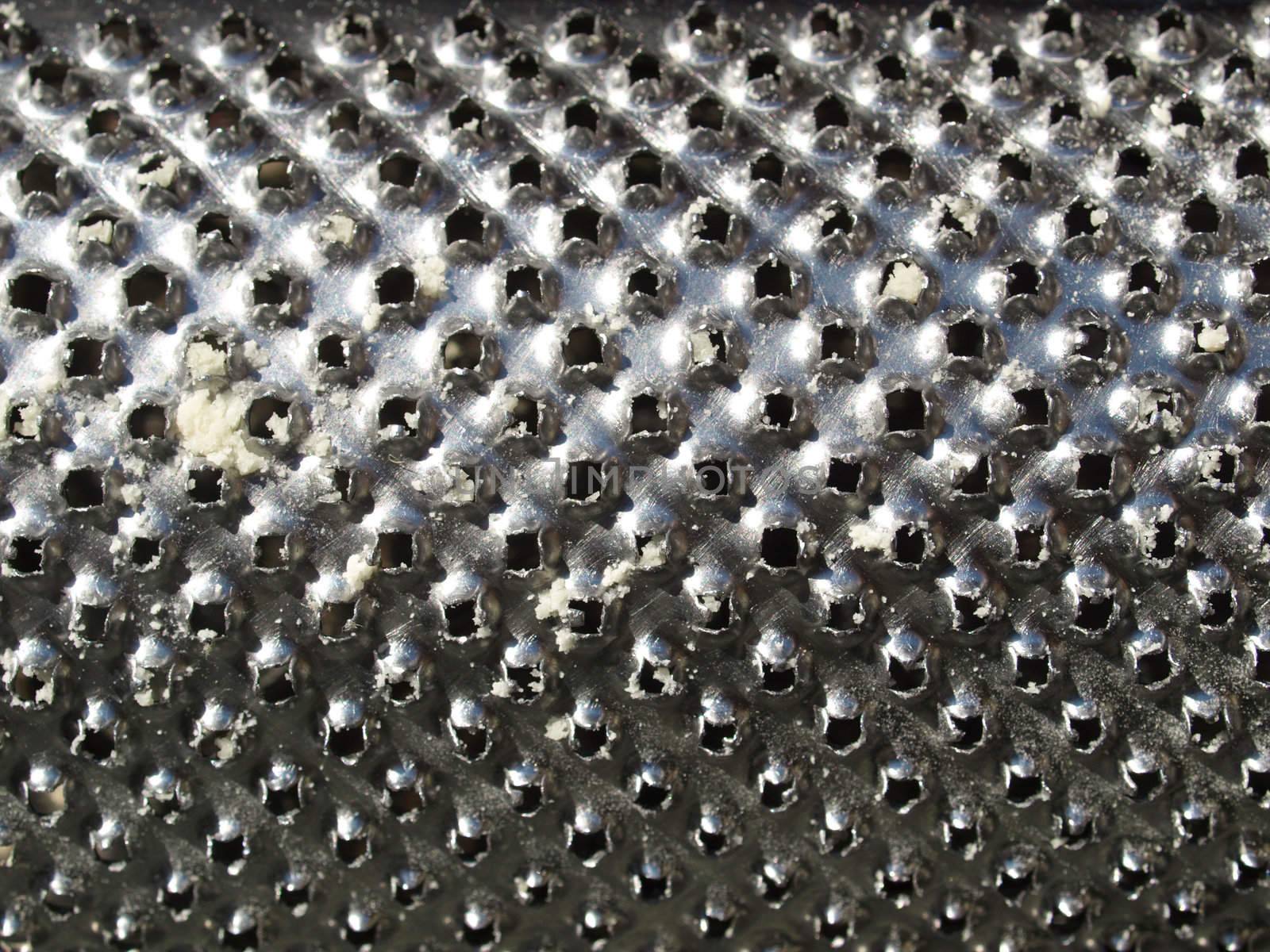 Detail of a steel grater kitchen tool