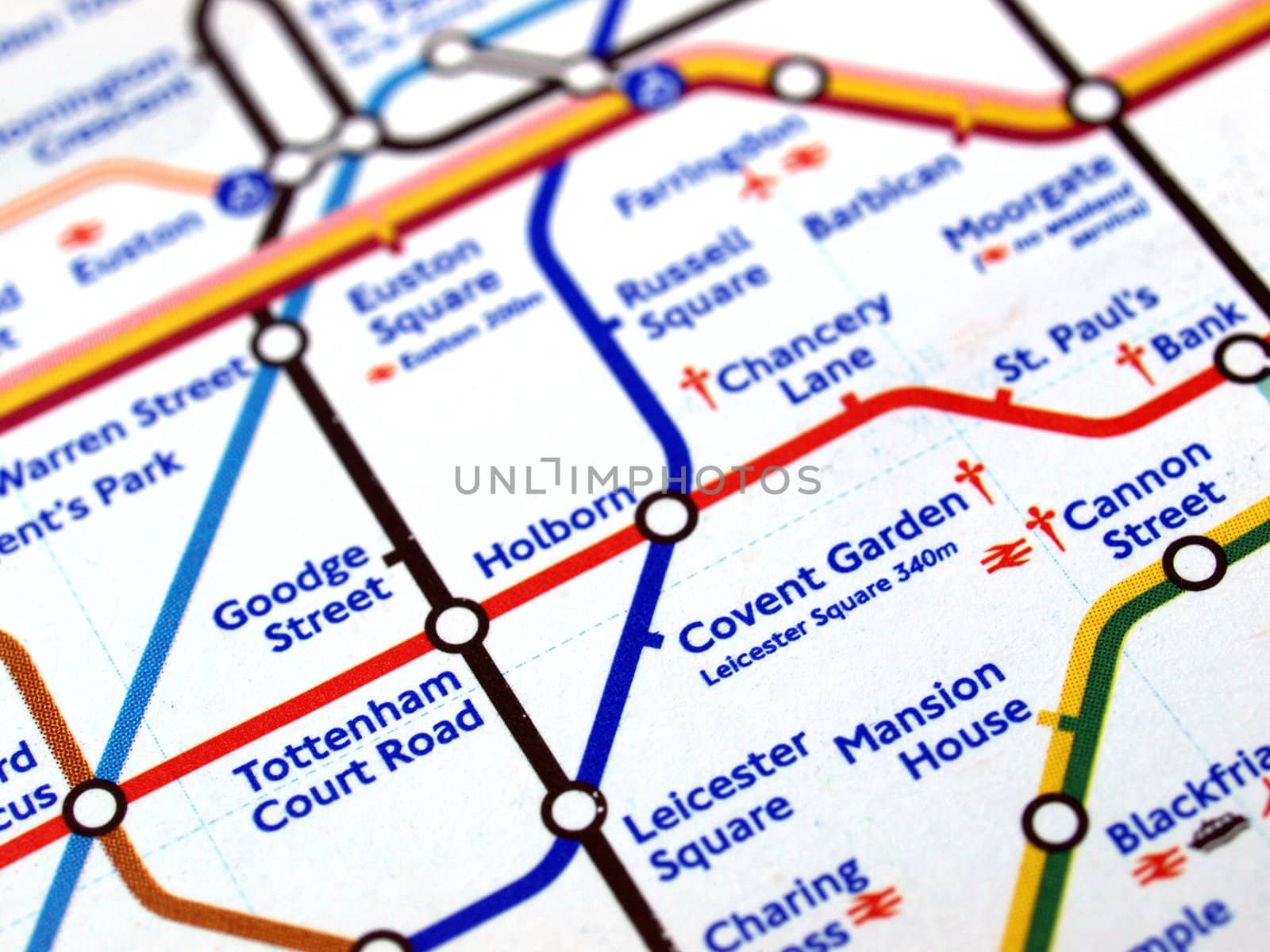 Tube map of the London Underground subway metro network