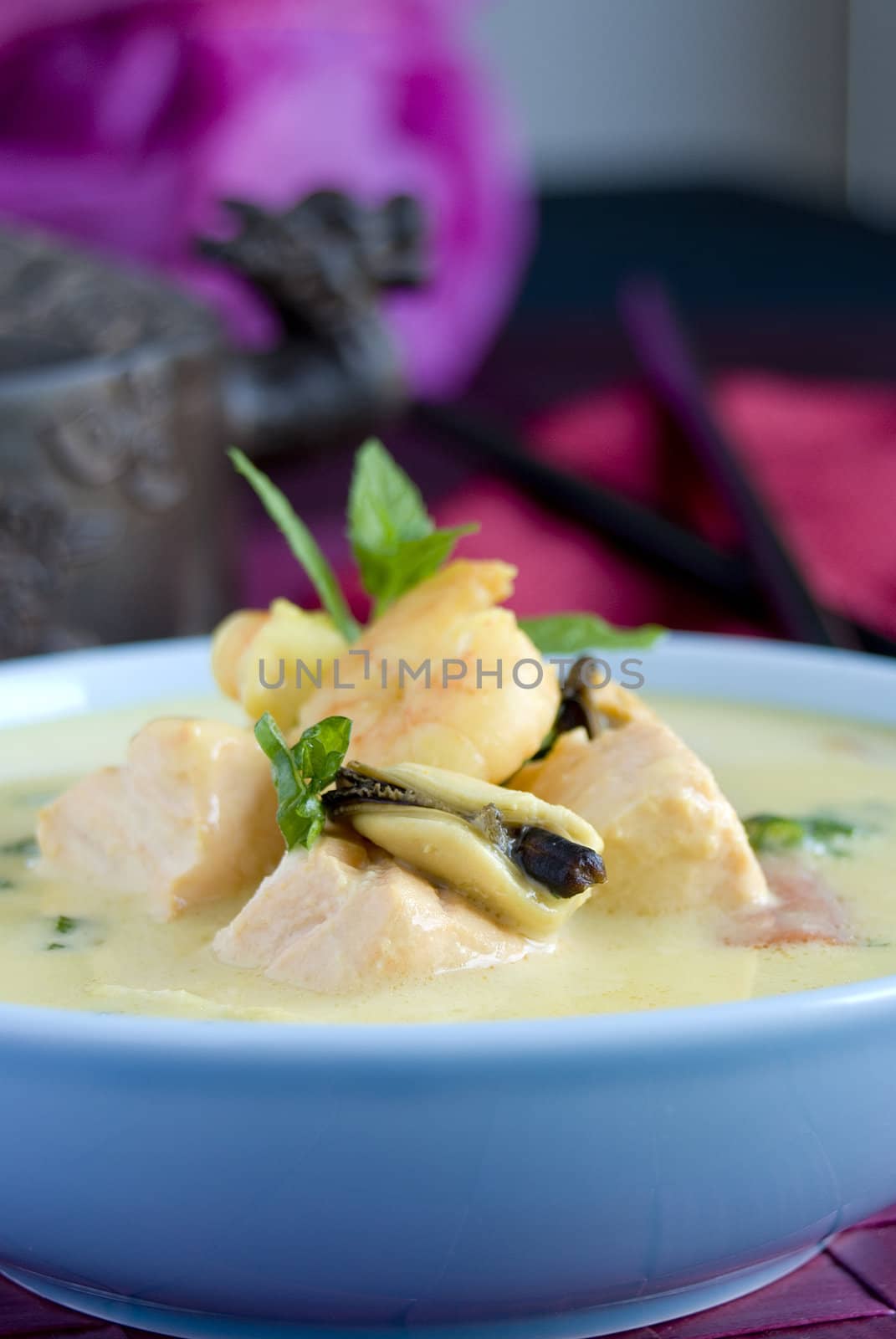 Curried seafood soup