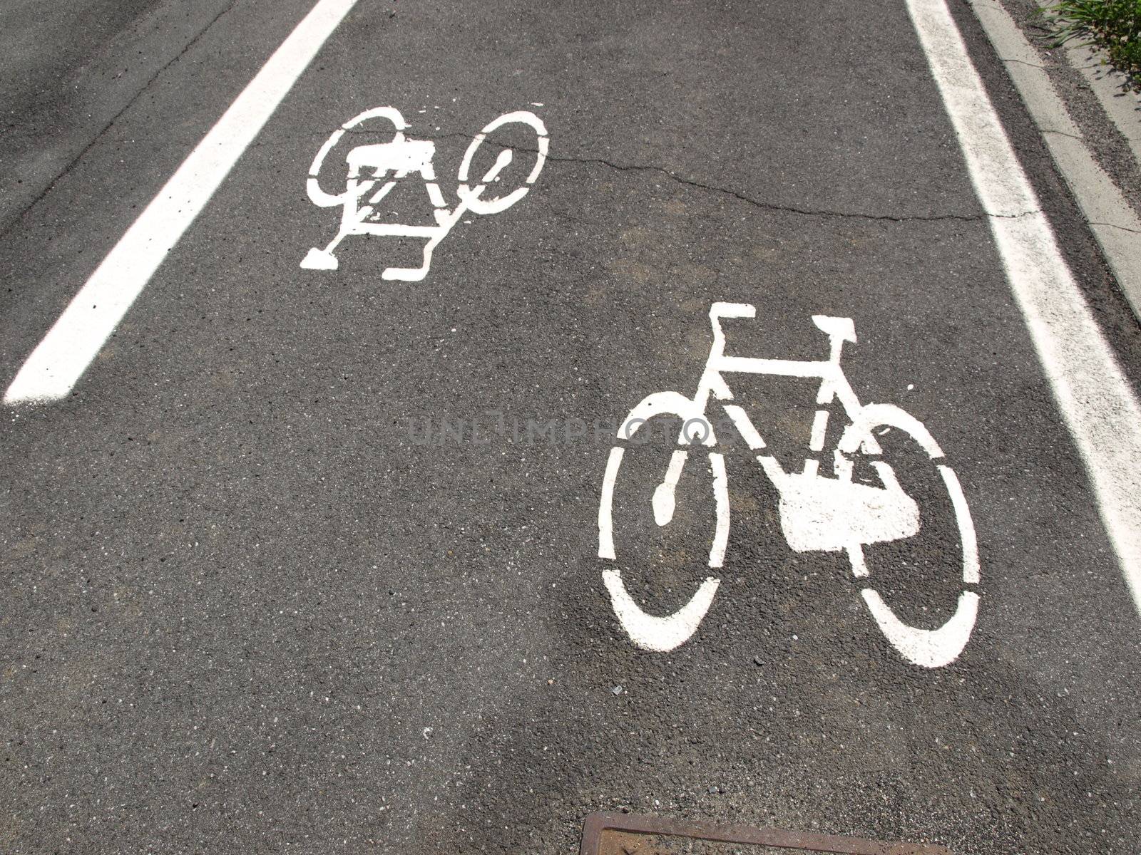 Bicycle lane sign for bike